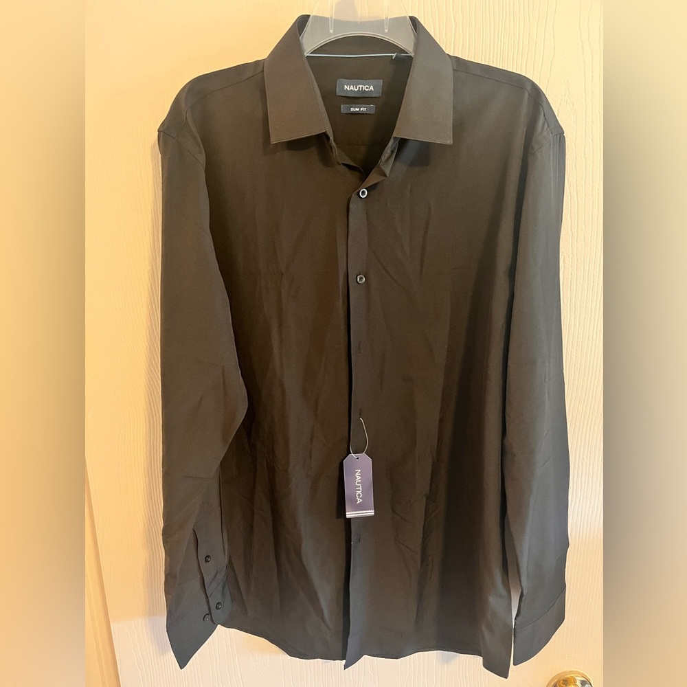(NWT) NAUTICA Black Dress Shirt